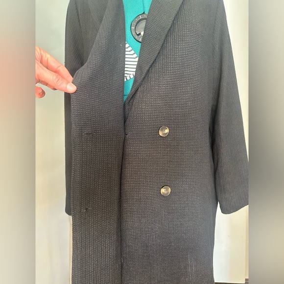 Cozy Co Waffle Knit Long Cardigan Black Knit size small - Picture 8 of 14